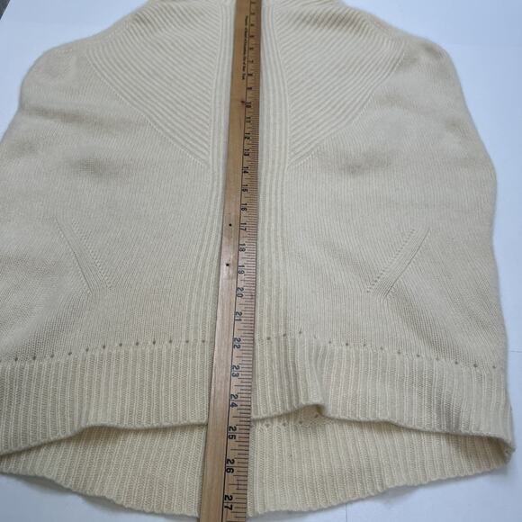 Anthropologie Moth Womens Cashmere Tunic Sweater Vest S Turtleneck Ivory Preppy - Picture 8 of 9